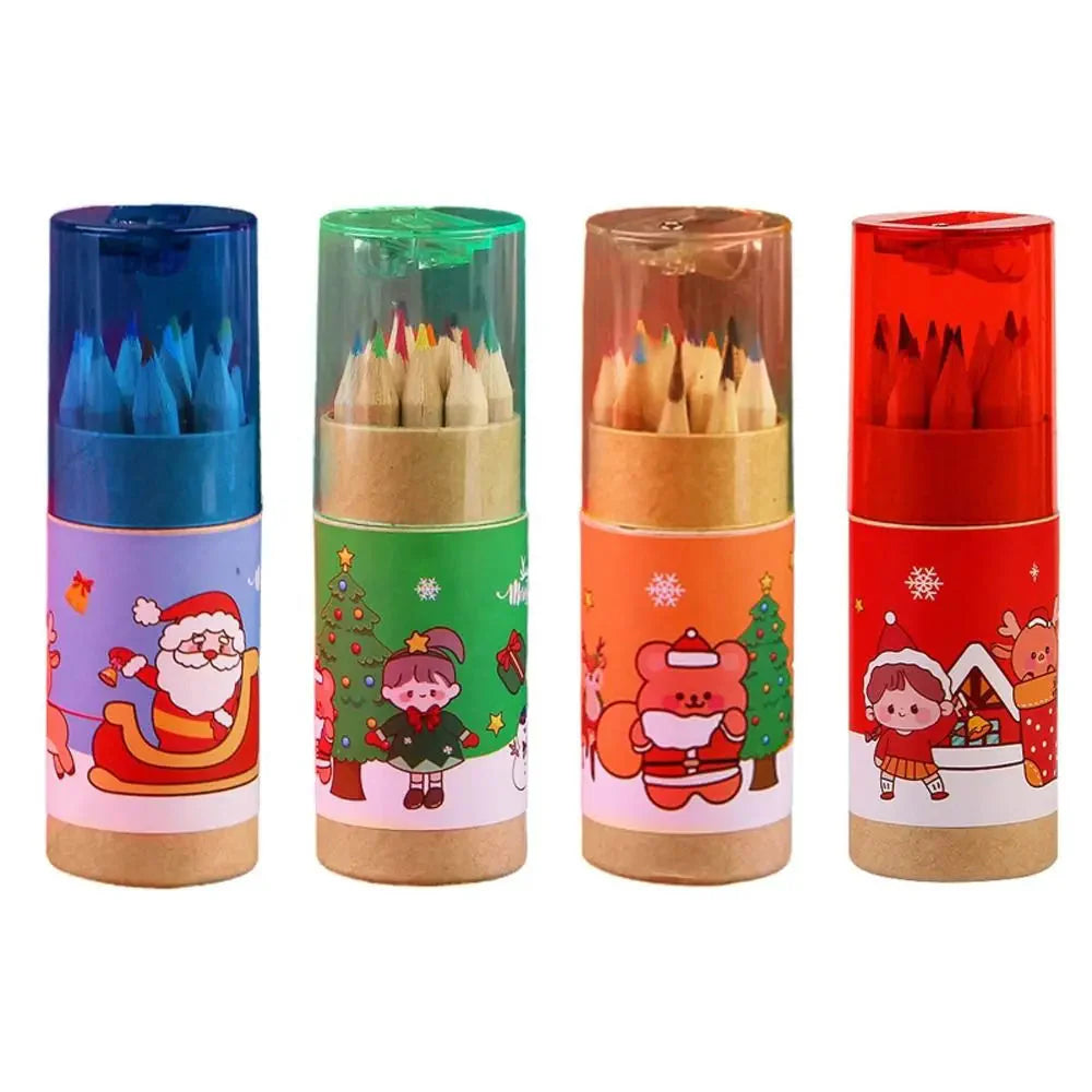 Supplies with Built-in Sharpener Sketch Supplies Drawing Pencils Wooden Pencils Christmas Colored Pencils Sketching Pen
