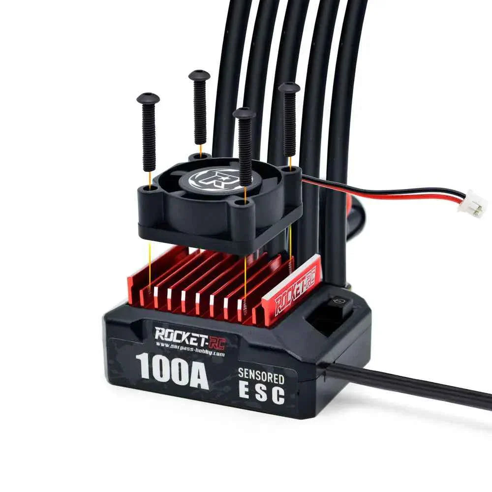 ROCKET-RC 100A ESC Sensored Brushless Electric Speed Controller 2-3S for 1/10 RC Drift Car 380/390/540 Sensored Brushless Motor