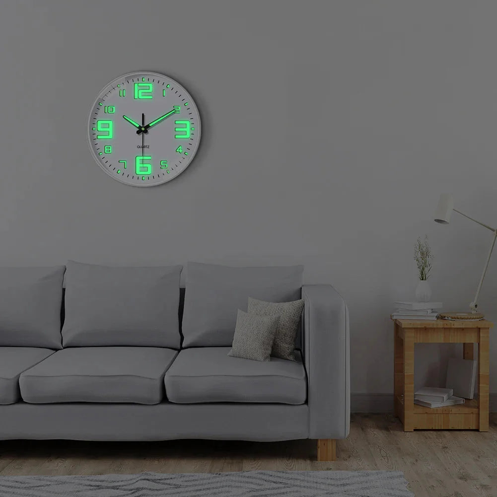 Glow In The Dark Luminous Numbered Round Clock