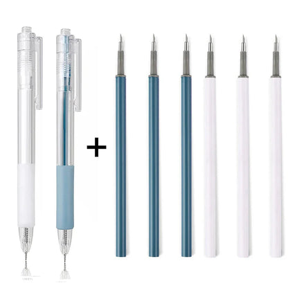 1/8pcs Art Utility Knife Pen Knife Pen Refill Set Paper Cutting Tool Precision Scrapbooking Sticker Cutter DIY Craft Supplies