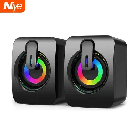 Computer Speakers PC Sound Box HIFI Stereo Microphone USB Wired Caixa De Som with LED Light For Desktop Computer