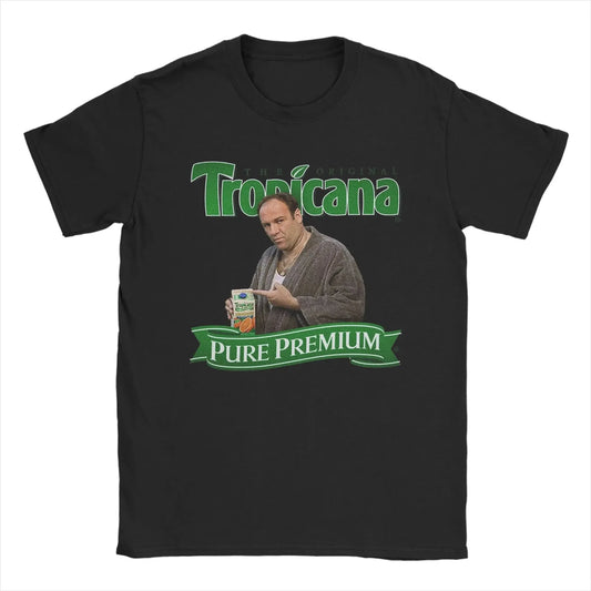 The Sopranos T-Shirts for Men  Novelty Pure Cotton Tees Round Neck Short Sleeve T Shirts Unique Clothing