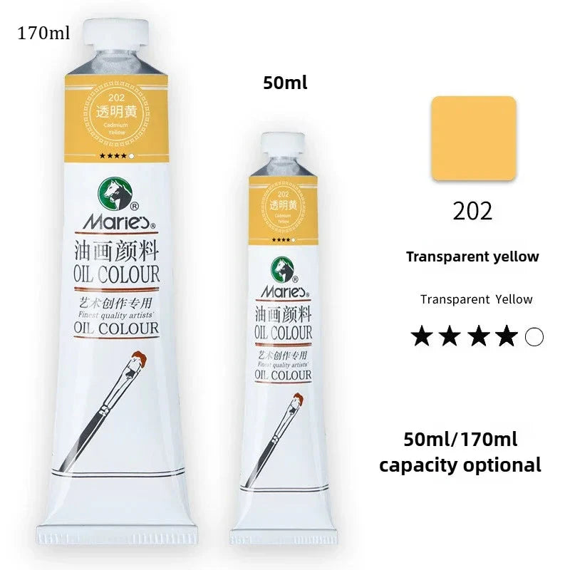 Marie's Oil Paint 170ML Oil Painting Art Creation Pigment Large Oil Paint Paint Single Commonly Used 24 Colors