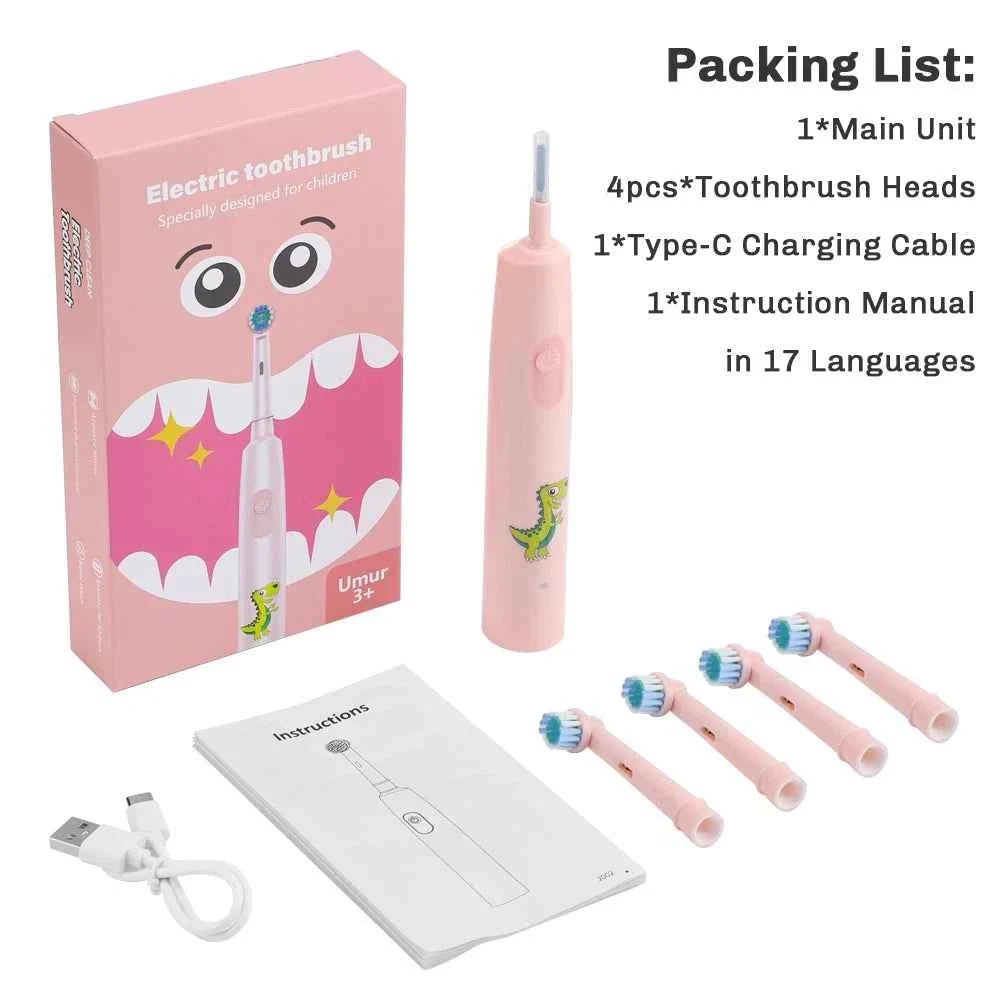 Sonic Electric Toothbrush Rechargeable Rotary Adult Waterproof with Timer 5 Modes & 4 Replaceable Brush Heads for Teeth Cleaning