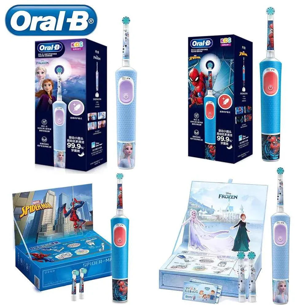 Oral-B Kids Electric Toothbrush Oral B D103 Marvel's Spiderman Frozen , Soft toothbrush bristles for Kids 3+