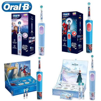 Oral-B Kids Electric Toothbrush Oral B D103 Marvel's Spiderman Frozen , Soft toothbrush bristles for Kids 3+