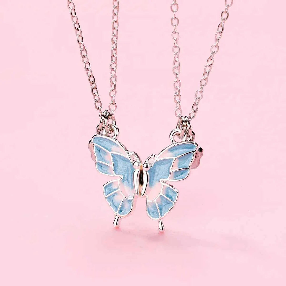 Best Friends Pendant Necklace For Woman Girls Magnetism Sequin Couple Crystal Chain Choke BFF Friendship Forever Jewelry Gift