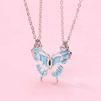 Best Friends Pendant Necklace For Woman Girls Magnetism Sequin Couple Crystal Chain Choke BFF Friendship Forever Jewelry Gift