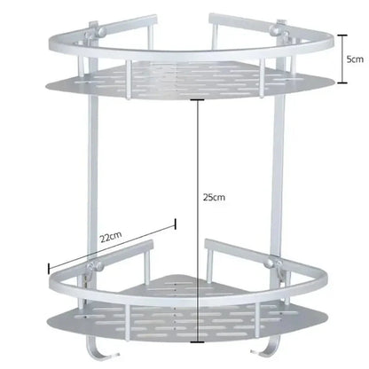 Bathroom Shelf Screws Fixed Durable Aluminum 2 Tiers Shower Shelf Kitchen Storage Holder Shampoo Soap Cosmetic Organizer Shelf
