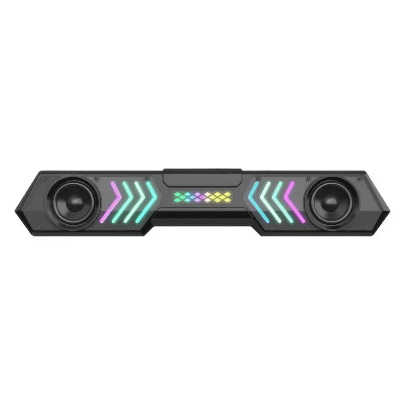 Desktop Wired Bluetooth Soundbar Computer Speaker HIFI Stereo Soundbox with Dynamic RGB Light Effect Double Bass Diaphragm