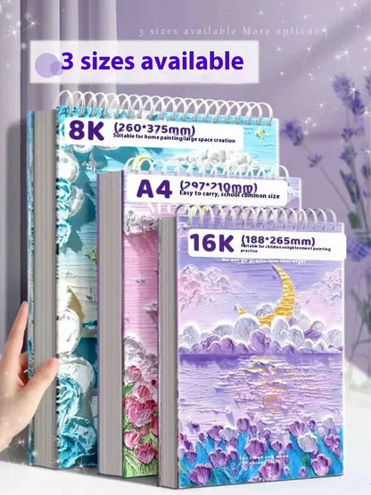 A4 Professional Sketchbook: Ultra-Thick Paper, 16K Painting Diary Notebook, Essential Art School Supplies, Ideal for Pencil Sket