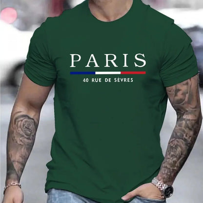 Paris Shirts men's T-shirt 3D printed men's clothing short sleeved men's T-shirt round neck oversized T-shirt fashionable men's