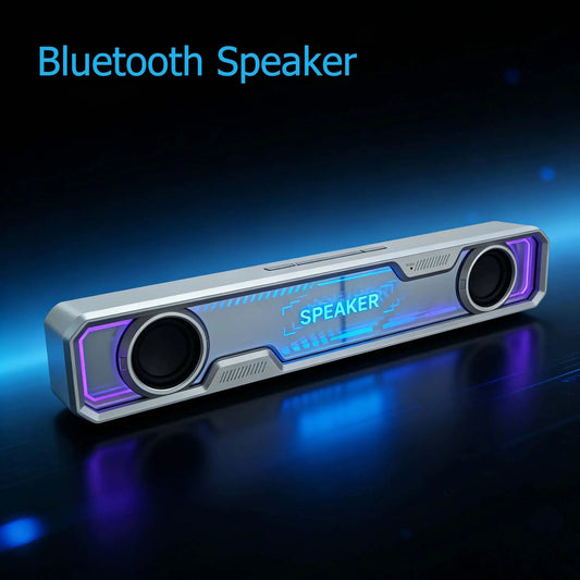 PC Sound Bar Wired Bluetooth Speaker RGB Colorful Abyss Light USB Wired Speakers for TV PC Laptop Gaming Surround Sound Audio