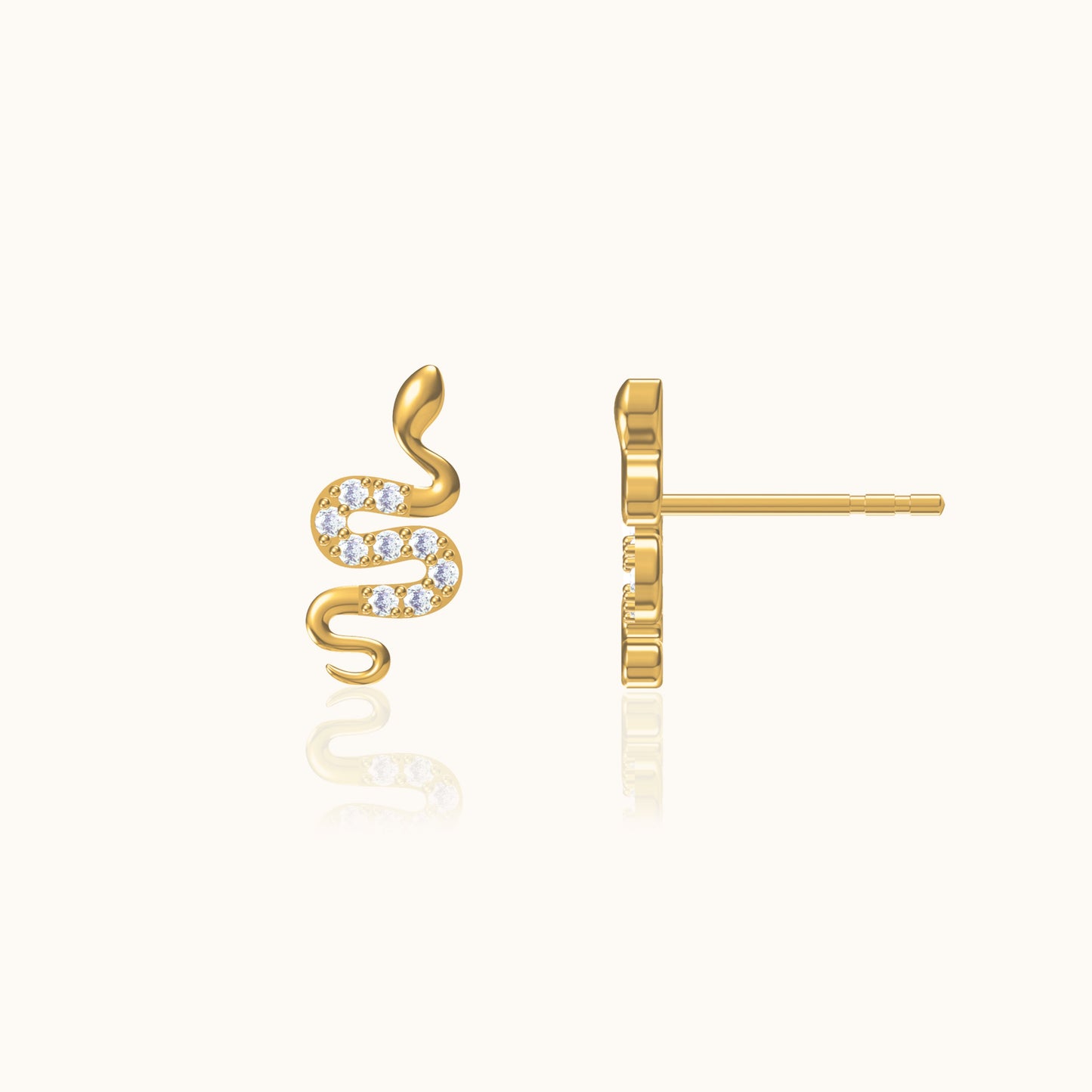 Snake CZ Stud Earrings