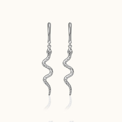 Snake Dangle Huggie Hoop Earrings