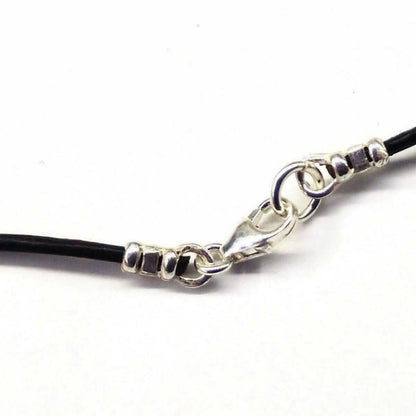 925 Silver Autism Awareness Puzzle Piece Leather Necklace