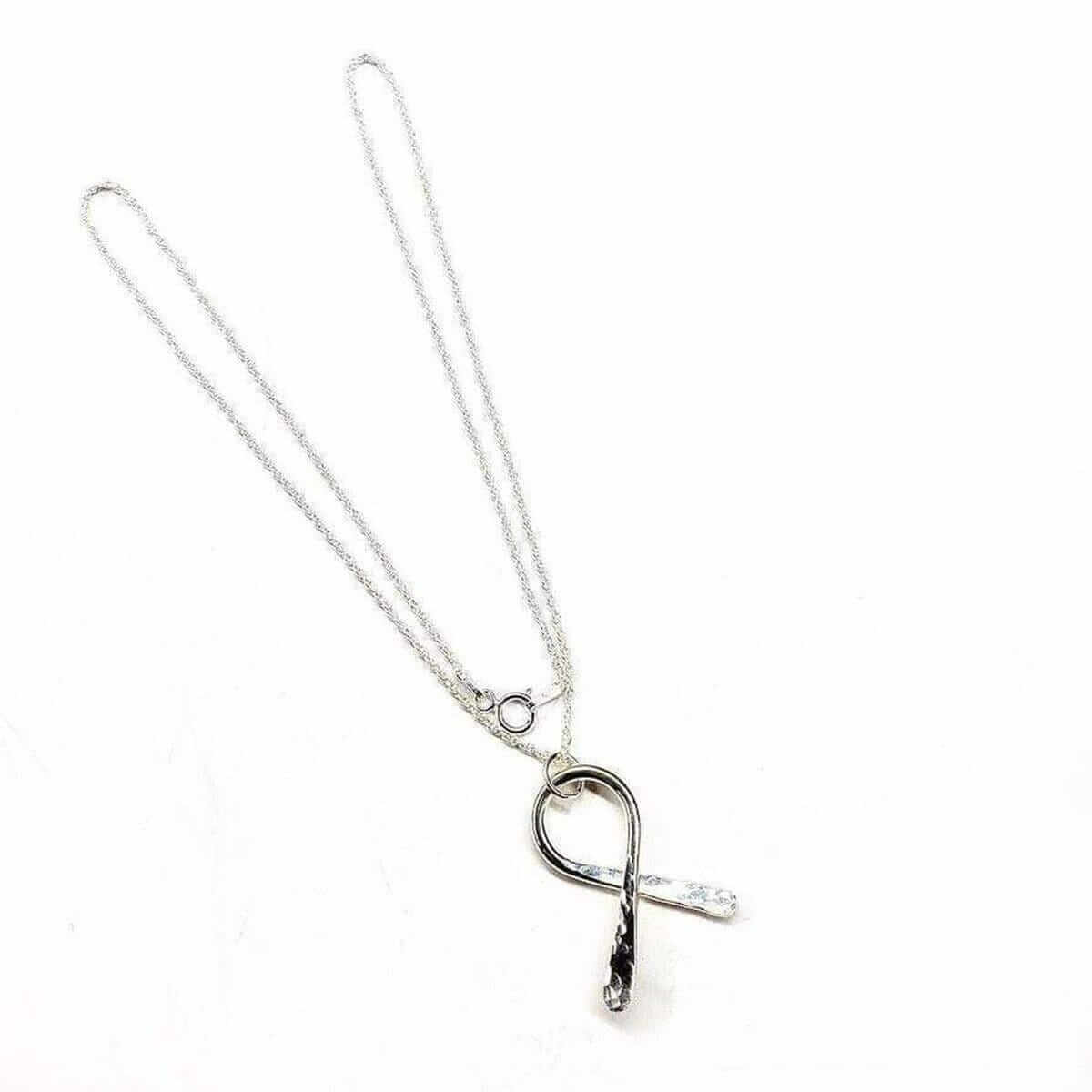 Sterling Silver Awareness Ribbon Necklace