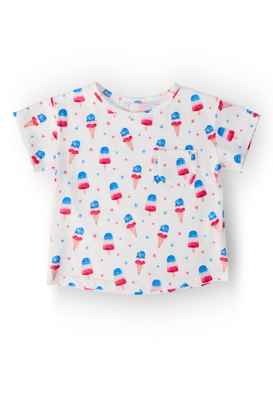 Summer Sweets Ruffle Pocket Tee