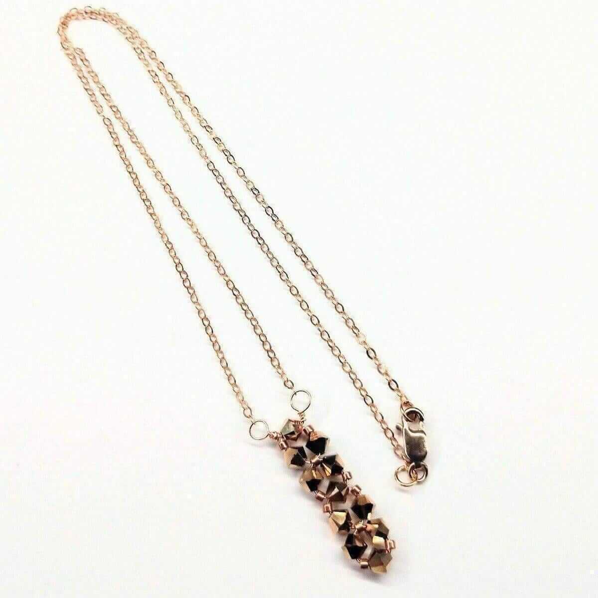 Super Sparkly Rose Gold Rock Candy Crystal Bar Necklace