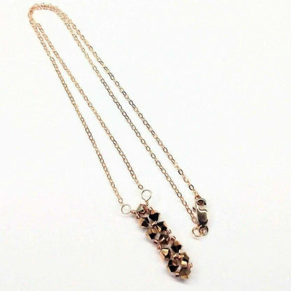 Super Sparkly Rose Gold Rock Candy Crystal Bar Necklace