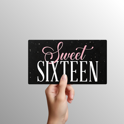Sweet 16 Photo Booth Props - 6 Double-Sided PVC Signs