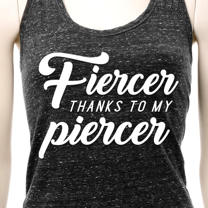 Fiercer thanks to my Piercer Black Gray Cosmic Twist Back Tank Top