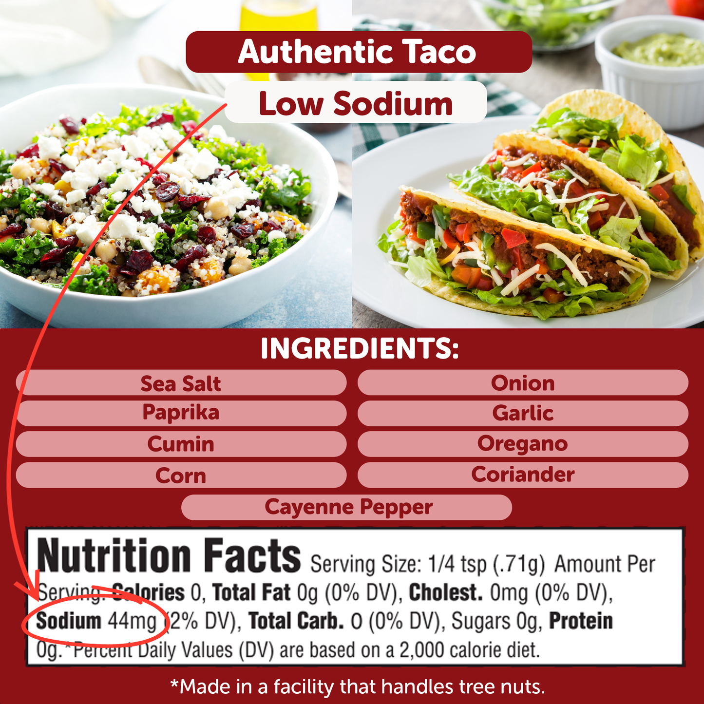 Low Sodium Taco Seasoning | Clean Label, GLP-1 Friendly Mexican Spice