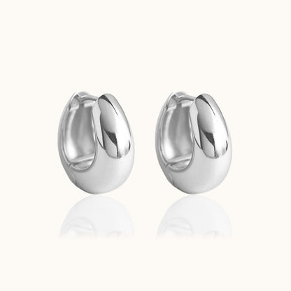 Chunky Thick Huggie Hoops Earrings