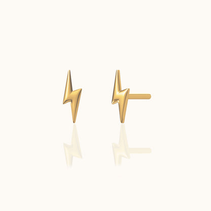 Tiny Lightning Bolt Stud Earrings