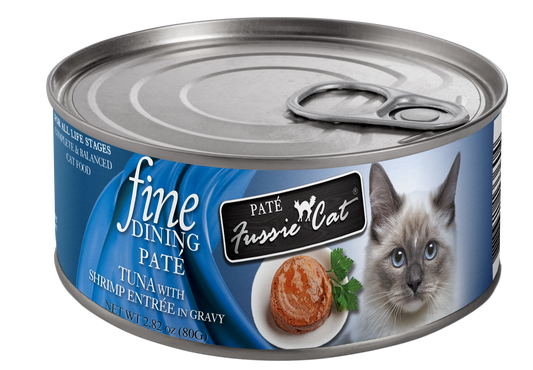 Fussie Cat Fine Dining - Pate - Tuna with Shrimp Entree in gravy (2.82oz)