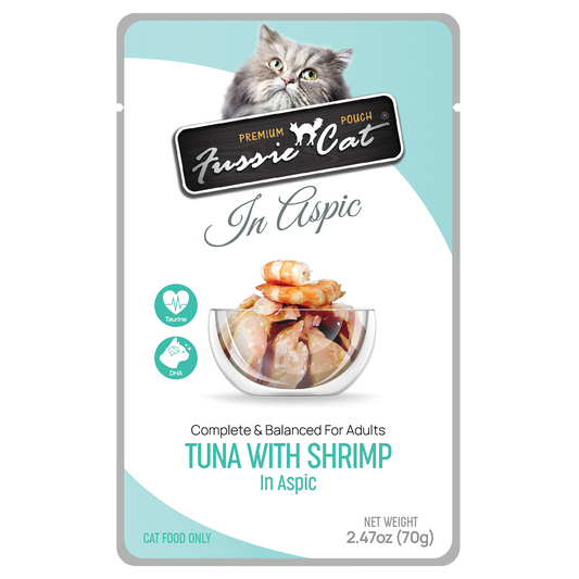 Fussie Cat Pouch - Tuna with Shrimp in Aspic (2.47oz)