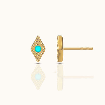 Turquoise Evil Eye Stud Earrings