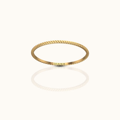 14K Solid Gold Twisted Rope Ring