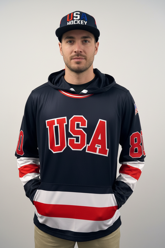 Miracle on Ice USA Hockey 1980 Lightweight Navy Hoodie