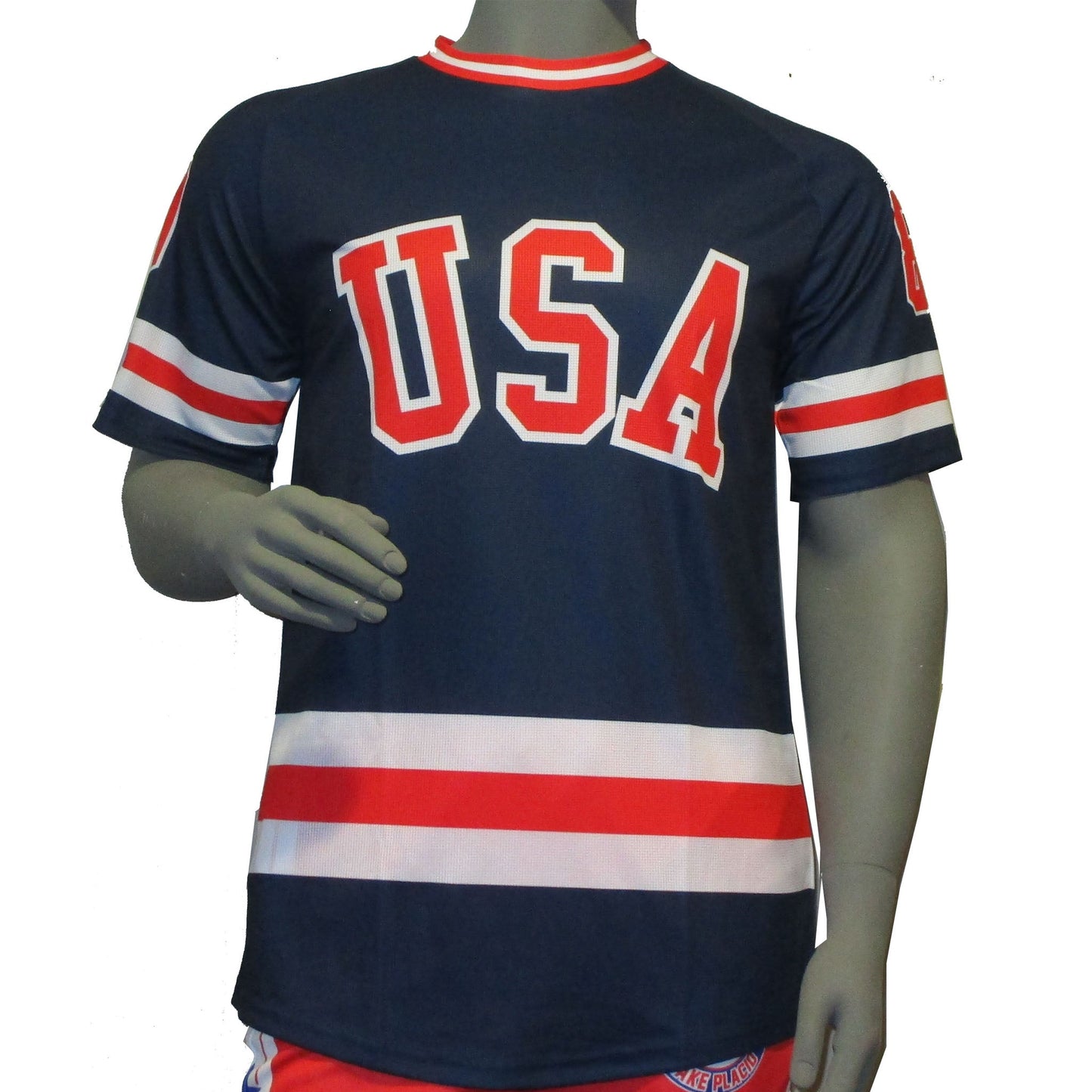 USA Hockey Officially Licensed "Miracle on Ice 1980 Team" Jersey Navy Tee- Adult