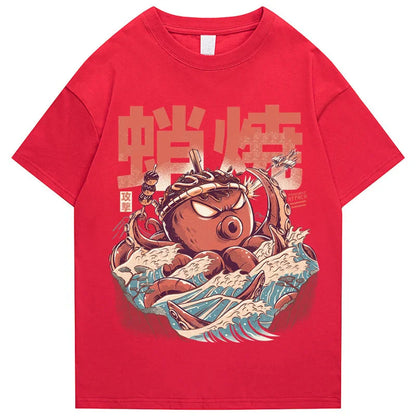 T Shirts Streetwear Tshirts Cartoon Short Sleeve Casual Summer Cotton Men Hip Hop Print O-neck 2022 Japanese Harajuku Top