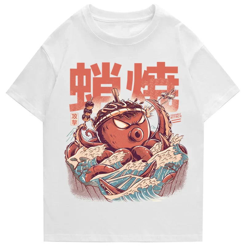 T Shirts Streetwear Tshirts Cartoon Short Sleeve Casual Summer Cotton Men Hip Hop Print O-neck 2022 Japanese Harajuku Top