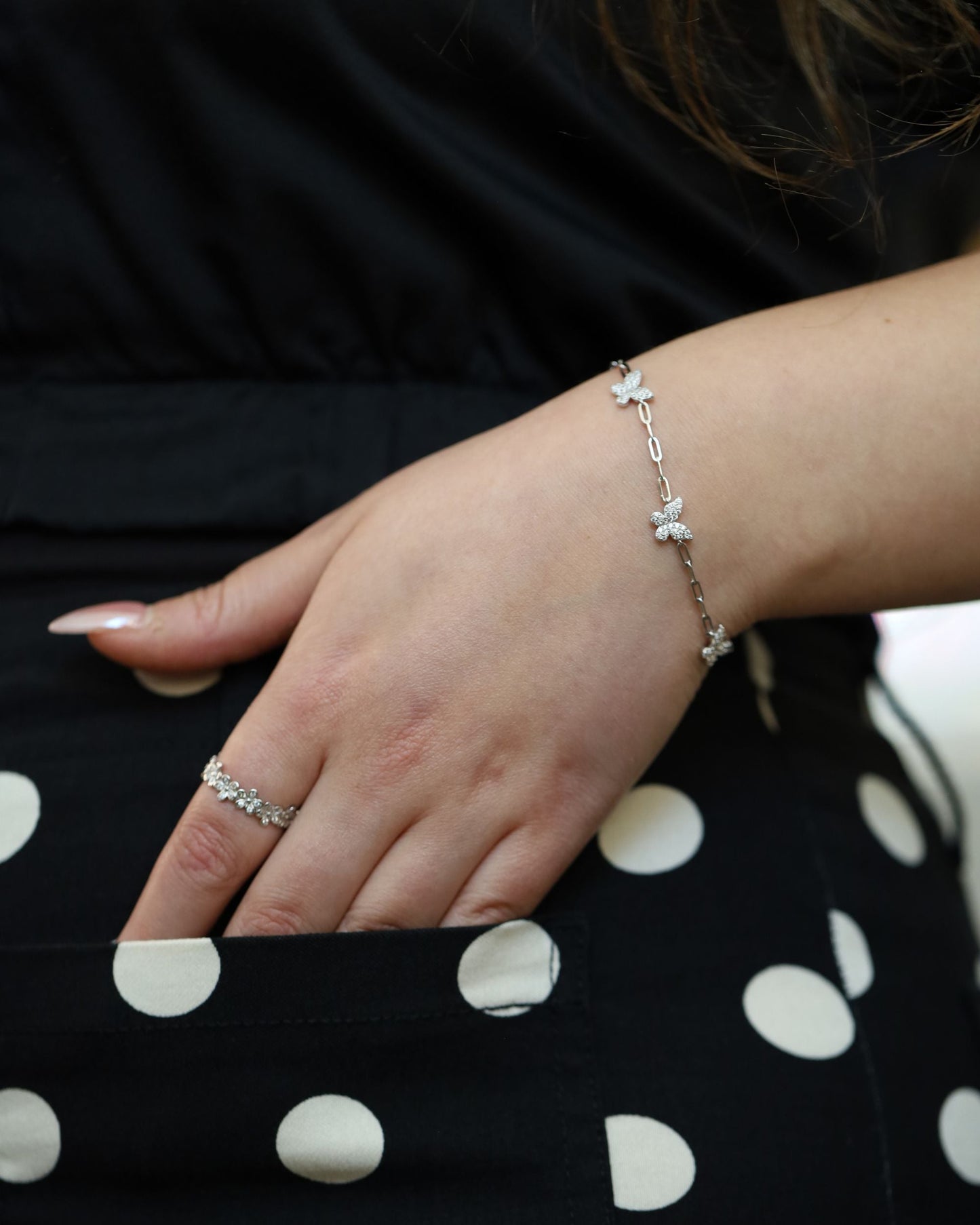 Triple Butterfly Paperclip Bracelet