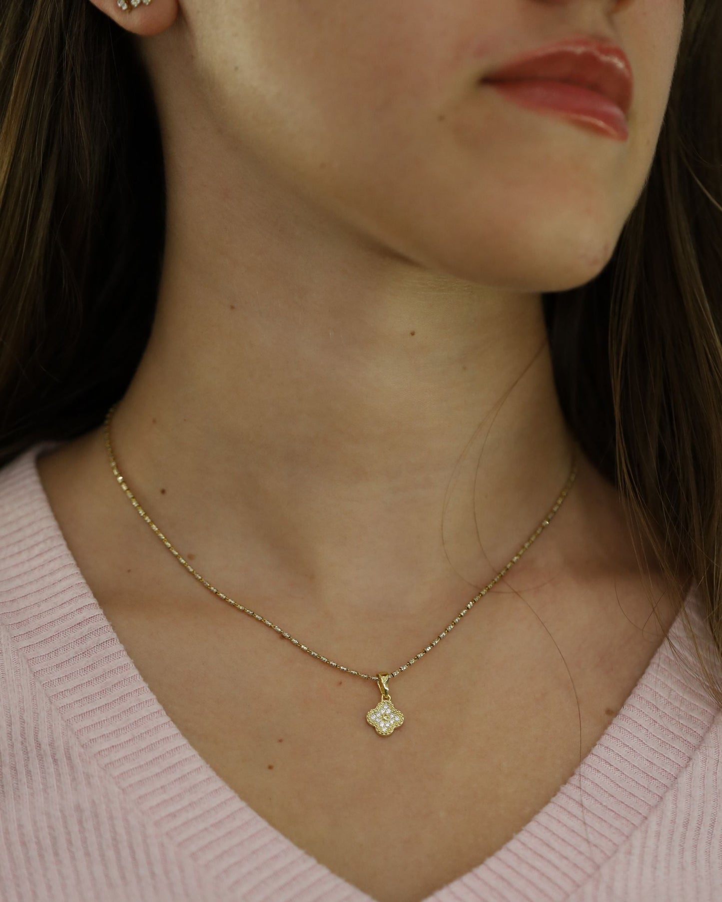 Moissanite Petite Clover Pendant
