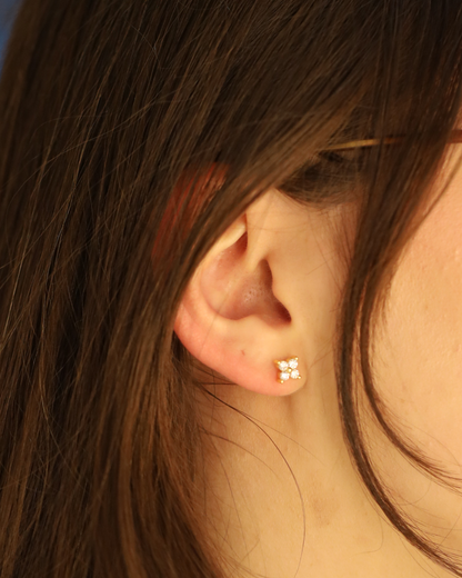 Clover Moissanite Studs