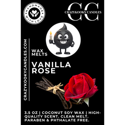 VANILLA ROSE - Wax Melts, Scented Coconut Soy, 3.5oz