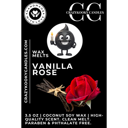 VANILLA ROSE - Wax Melts, Scented Coconut Soy, 3.5oz