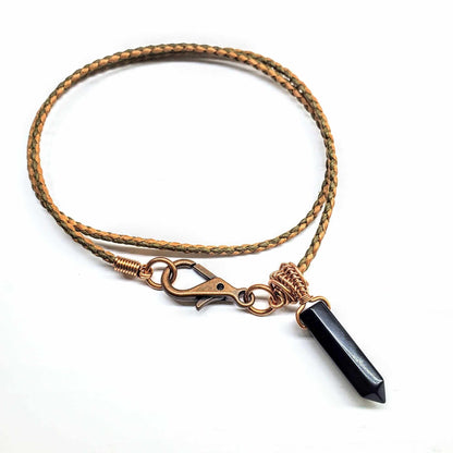 Vegan Friendly Wire Wrapped Pointed Crystal Necklace