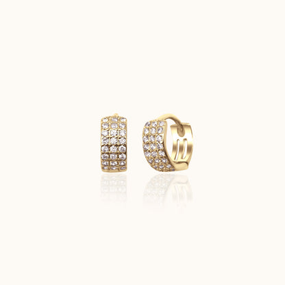 Wide CZ Hoop Earrings