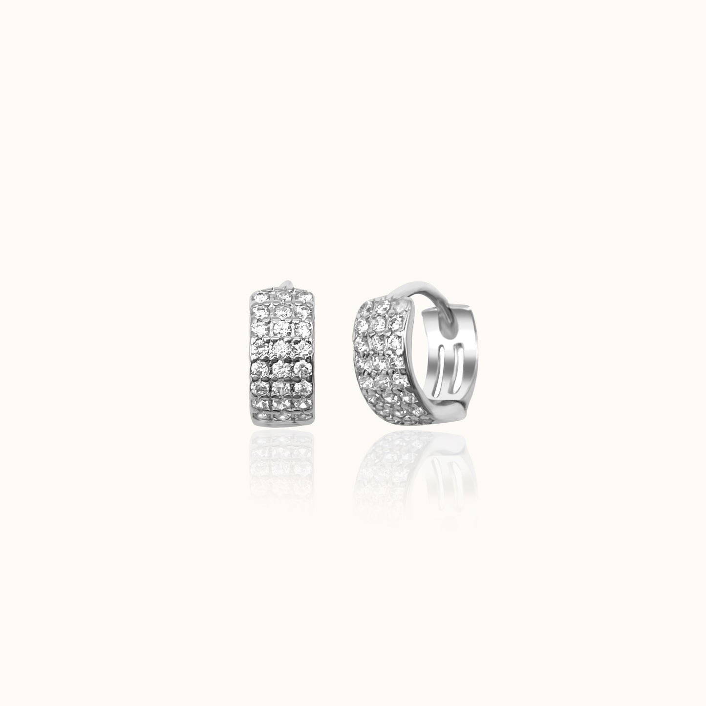 Wide CZ Hoop Earrings