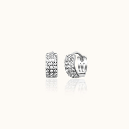 Wide CZ Hoop Earrings