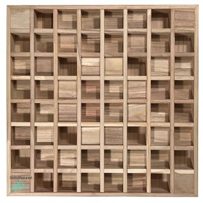 Wood Acoustic Diffuser Panel | Solid Paulownia Wood Sound Diffuser for Studios & Home Theaters