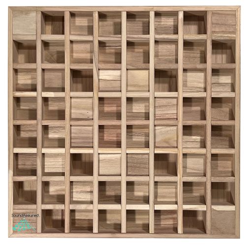 Wood Acoustic Diffuser Panel | Solid Paulownia Wood Sound Diffuser for Studios & Home Theaters