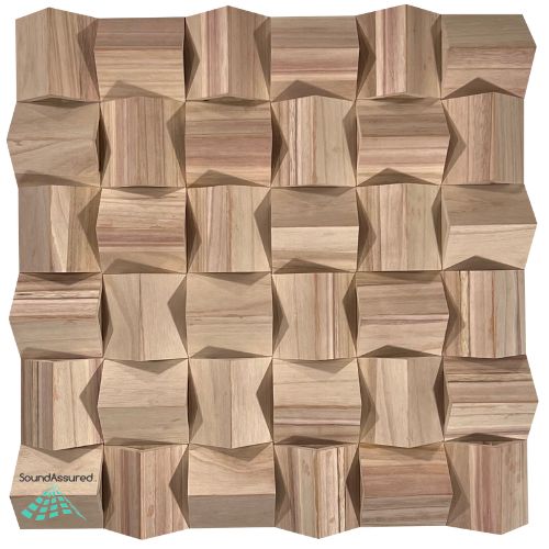 Wood Acoustic Diffuser Panel | Solid Paulownia Wood Sound Diffuser for Studios & Home Theaters