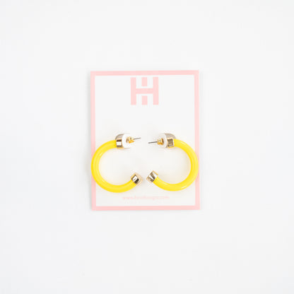 Yellow Hoop Earrings